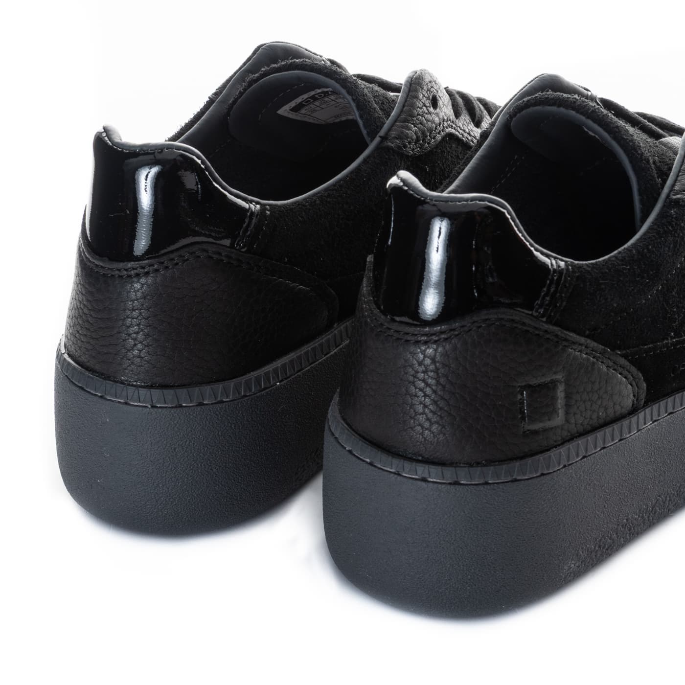 Court Platform Sneaker Schwarz mit Glitzerdetail