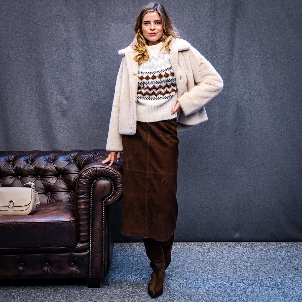 Faux-Fur Jacke Cajet Natur