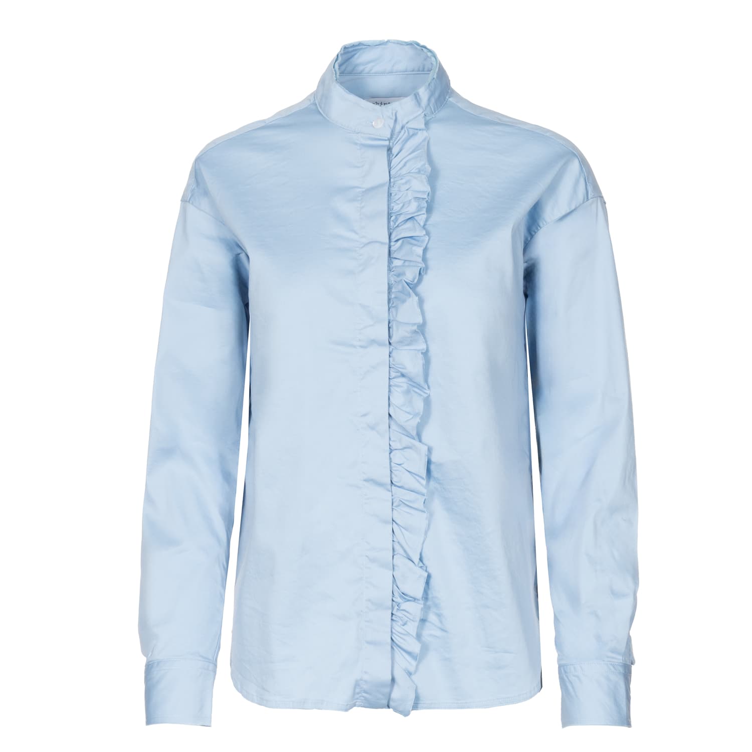 Rüschenbluse mit Stehkragen