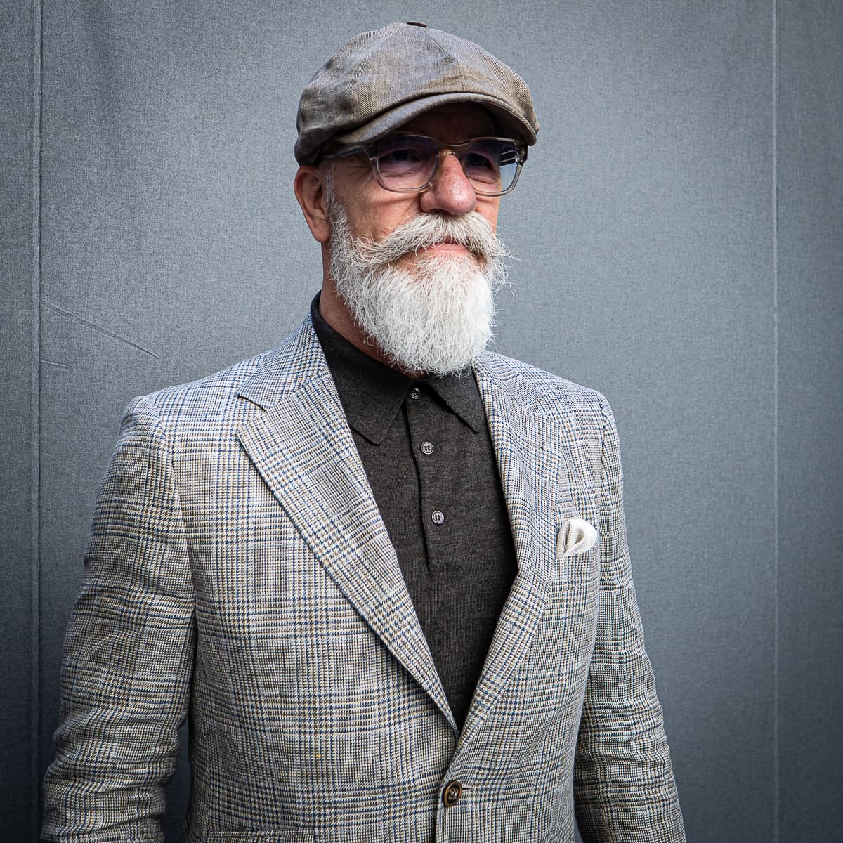 Newsboy Classic Cap Fischgrät Leinen Braun