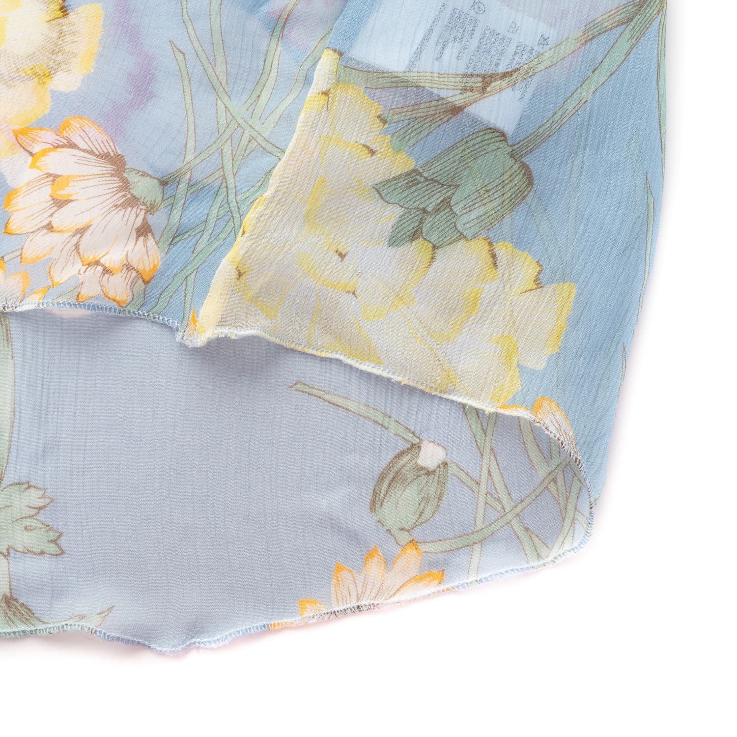 Florale Viskosebluse Hellblau