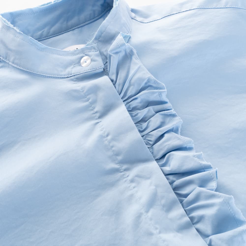Rüschenbluse mit Stehkragen