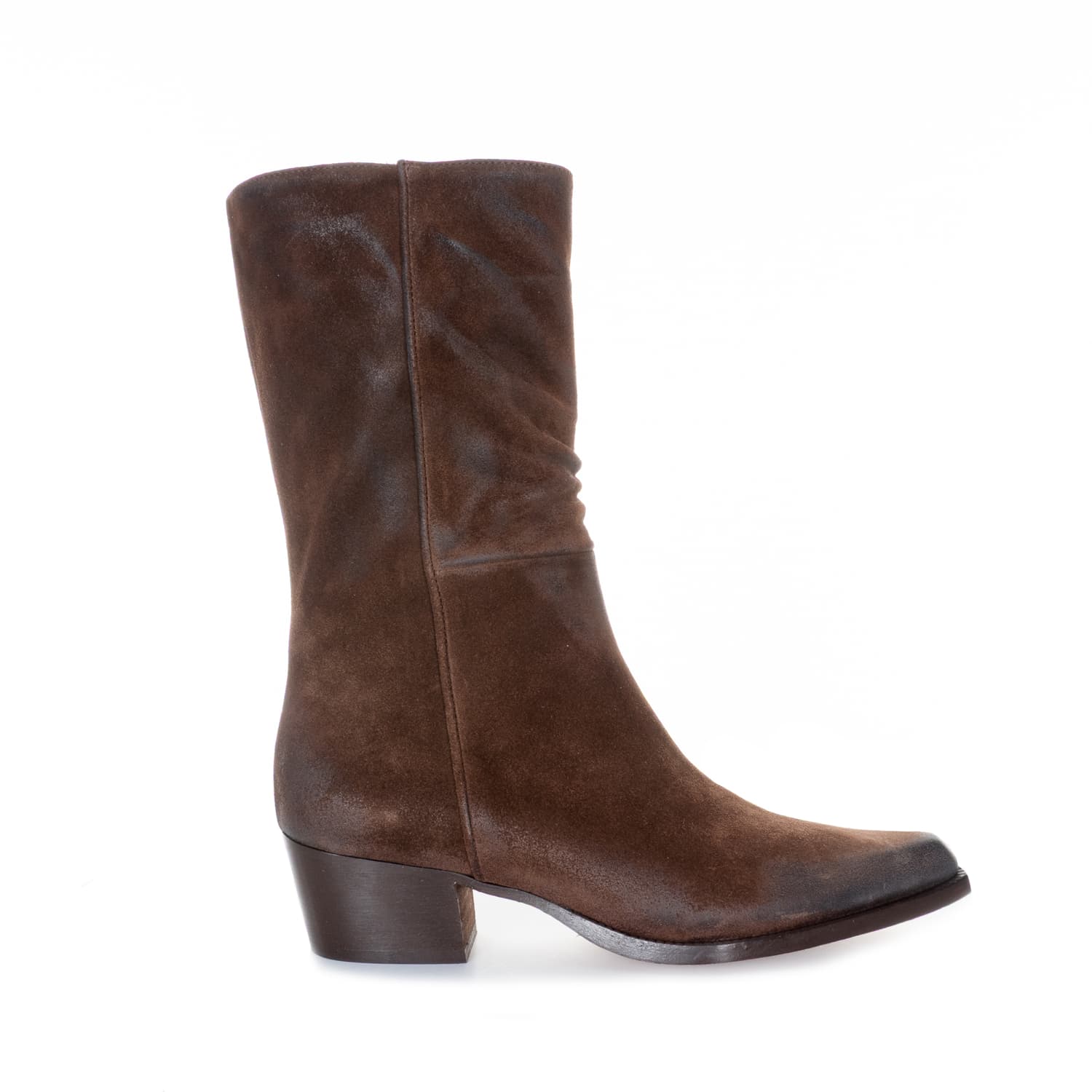 Veloursleder-Stiefel Braun