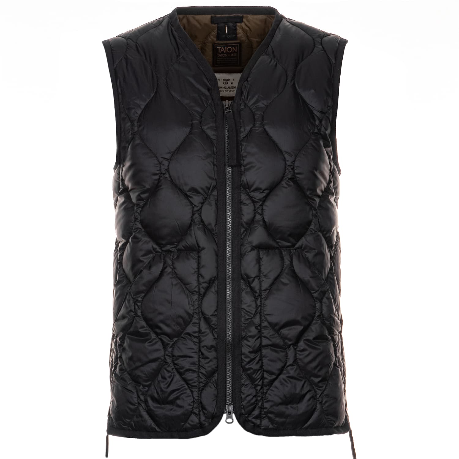 Weste Military V-Neck Schwarz Taion-military-v-neck-zip-downvest-taion-001-ALSZML-softshell-black (4 von 4)