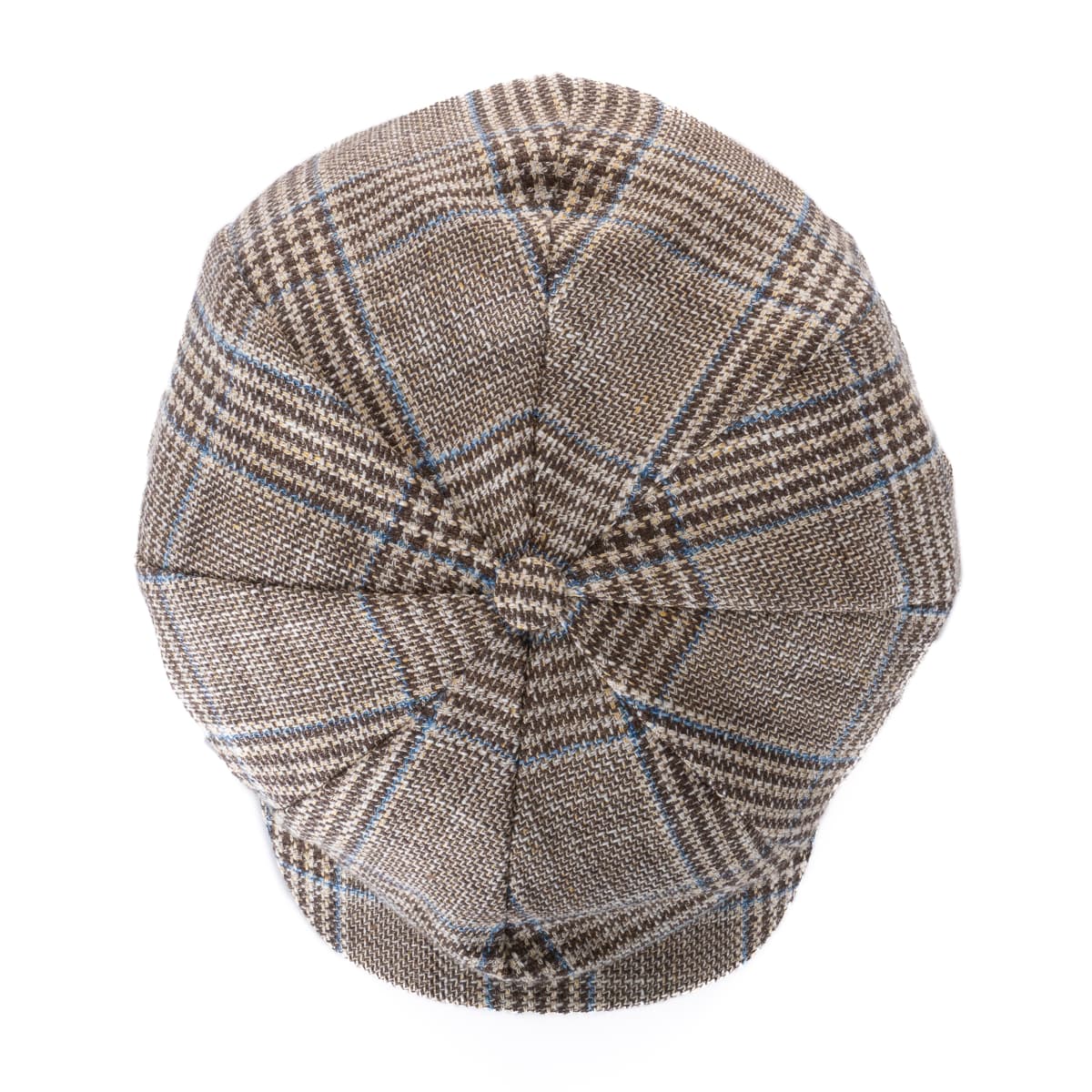Newsboy Classic Cap Karo Braun-Blau