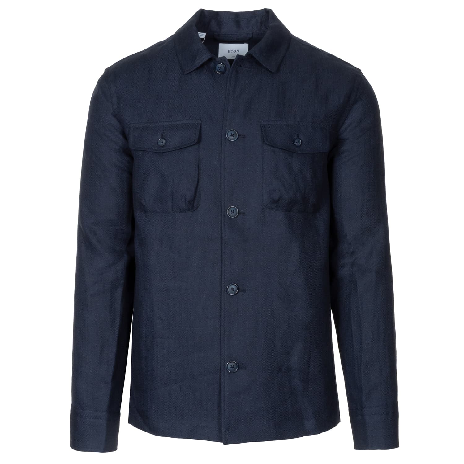 Overshirt Fischgrat Leinen-Lyocell
