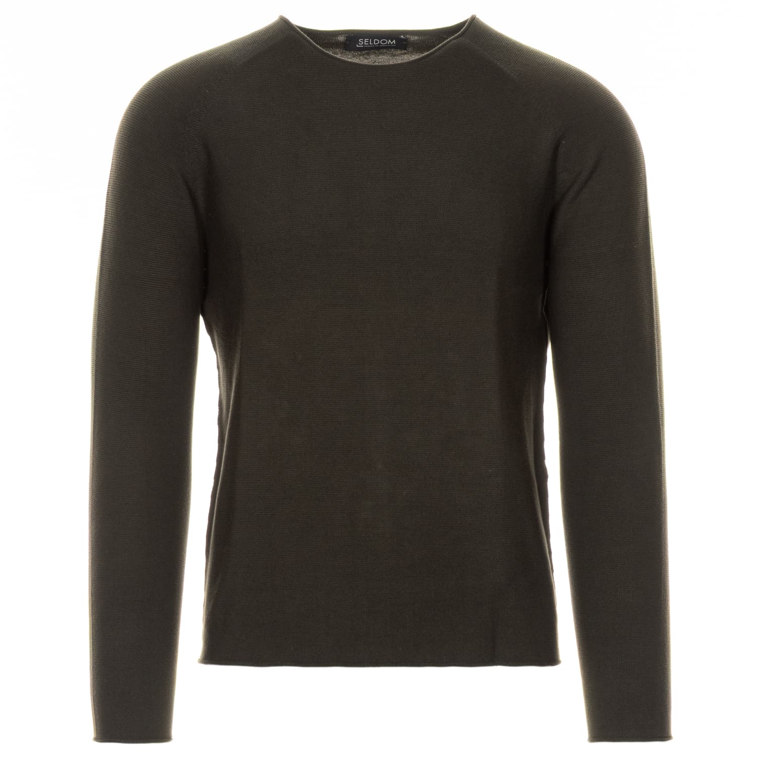 Leichter Strickpullover mit Rollkante