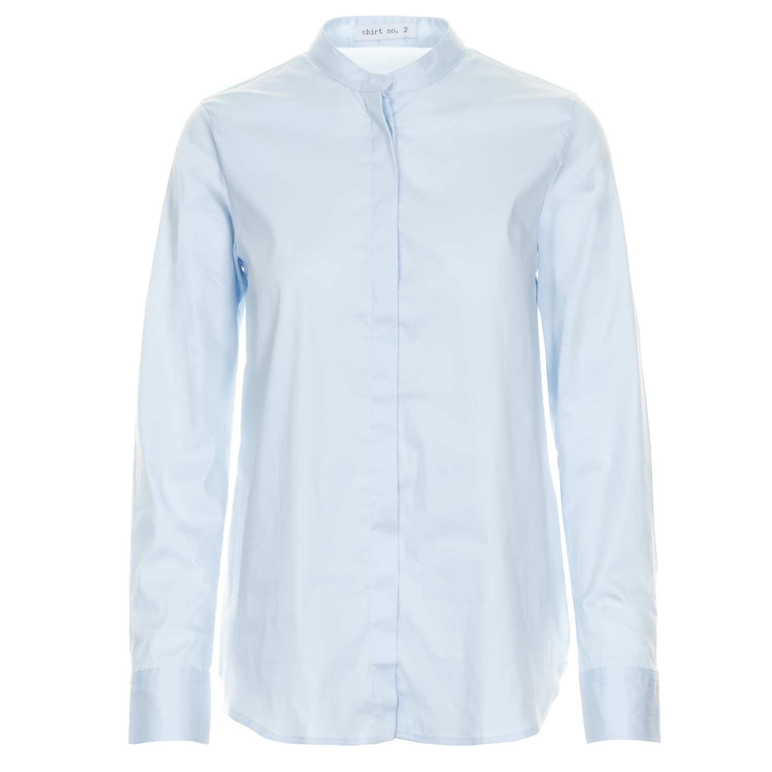Bluse Stehkragen Hellblau