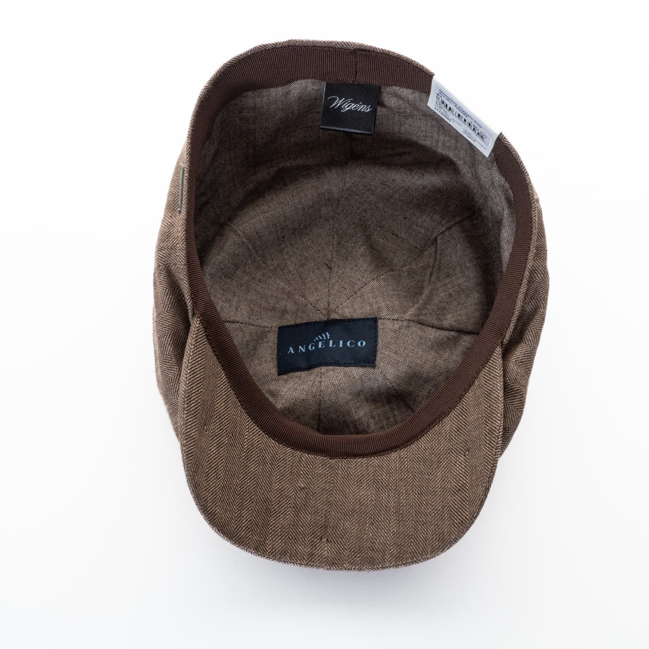 Newsboy Classic Cap Fischgrät Leinen Braun