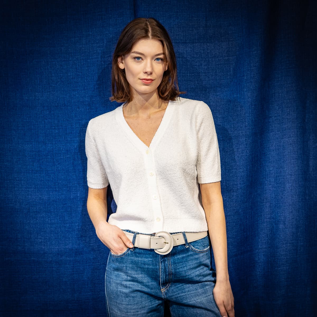 Bouclé-Cardigan Kurzarm