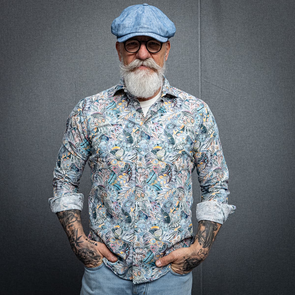 Newsboy Classic Cap Leinen Light Blue