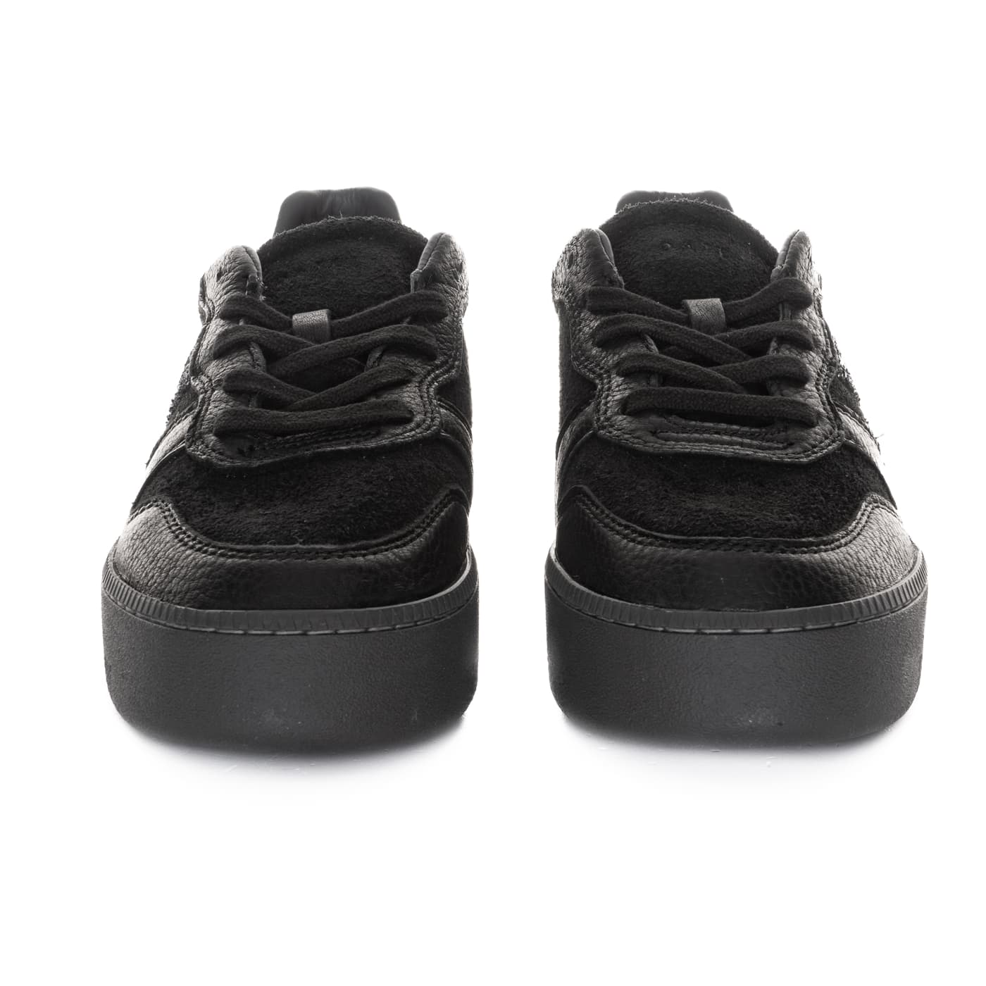 Court Platform Sneaker Schwarz mit Glitzerdetail
