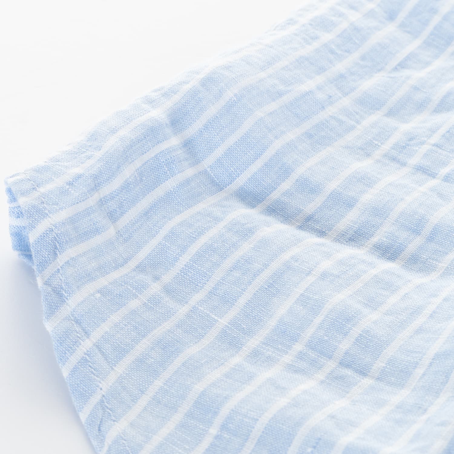 Leinen Bluse Hellblau Gestreift
