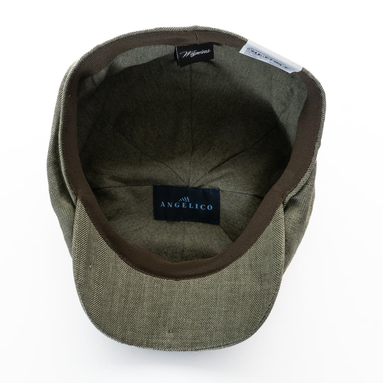 Newsboy Classic Cap Fischgrät Leinen Oliv