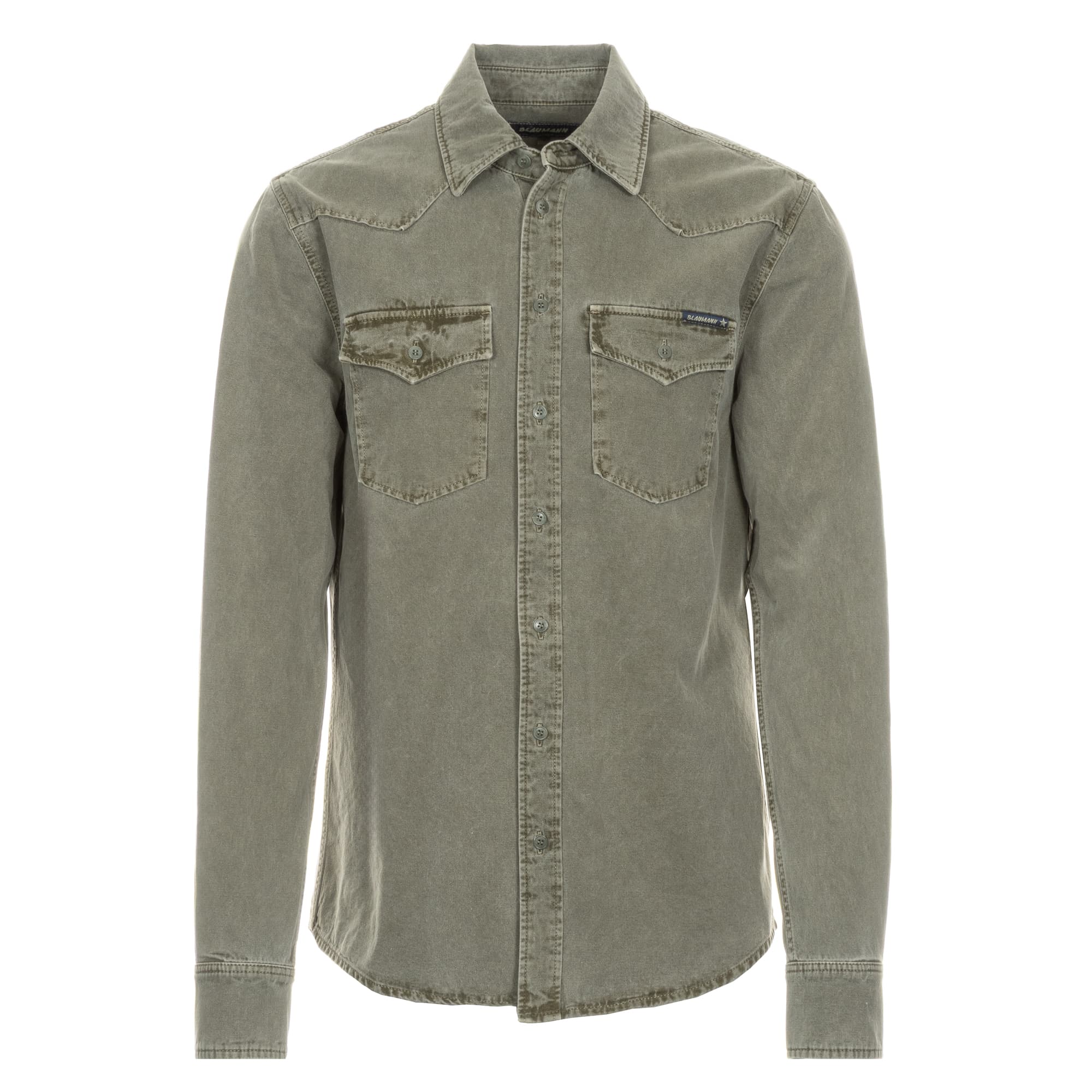 Schmales Hemd Washed Denim