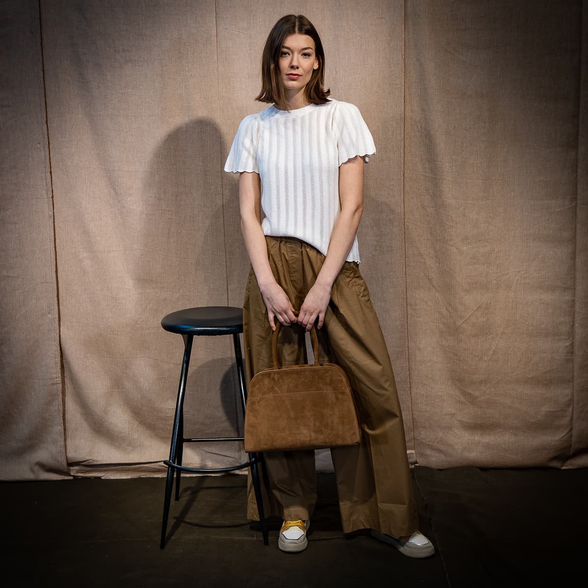 Handtasche Braun Nubuk