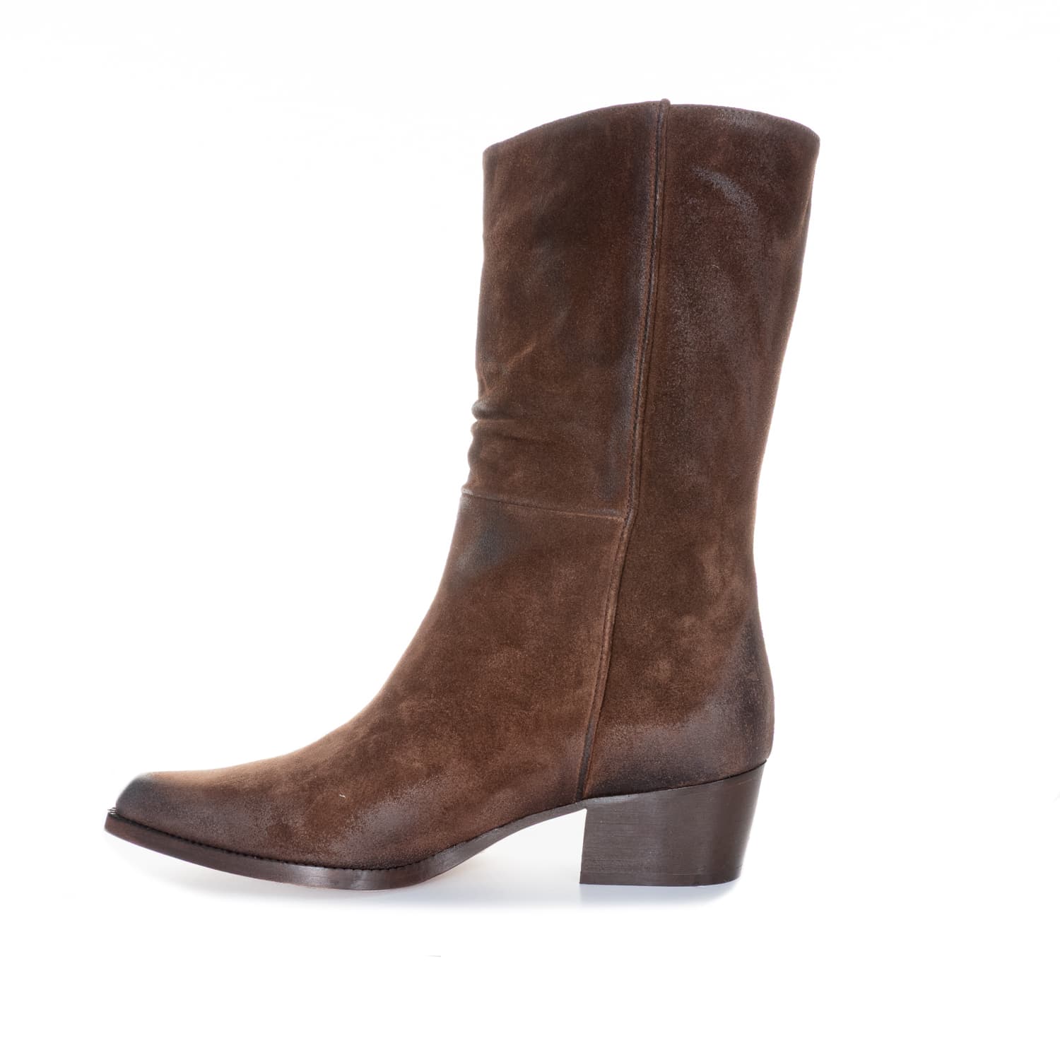Veloursleder-Stiefel Braun