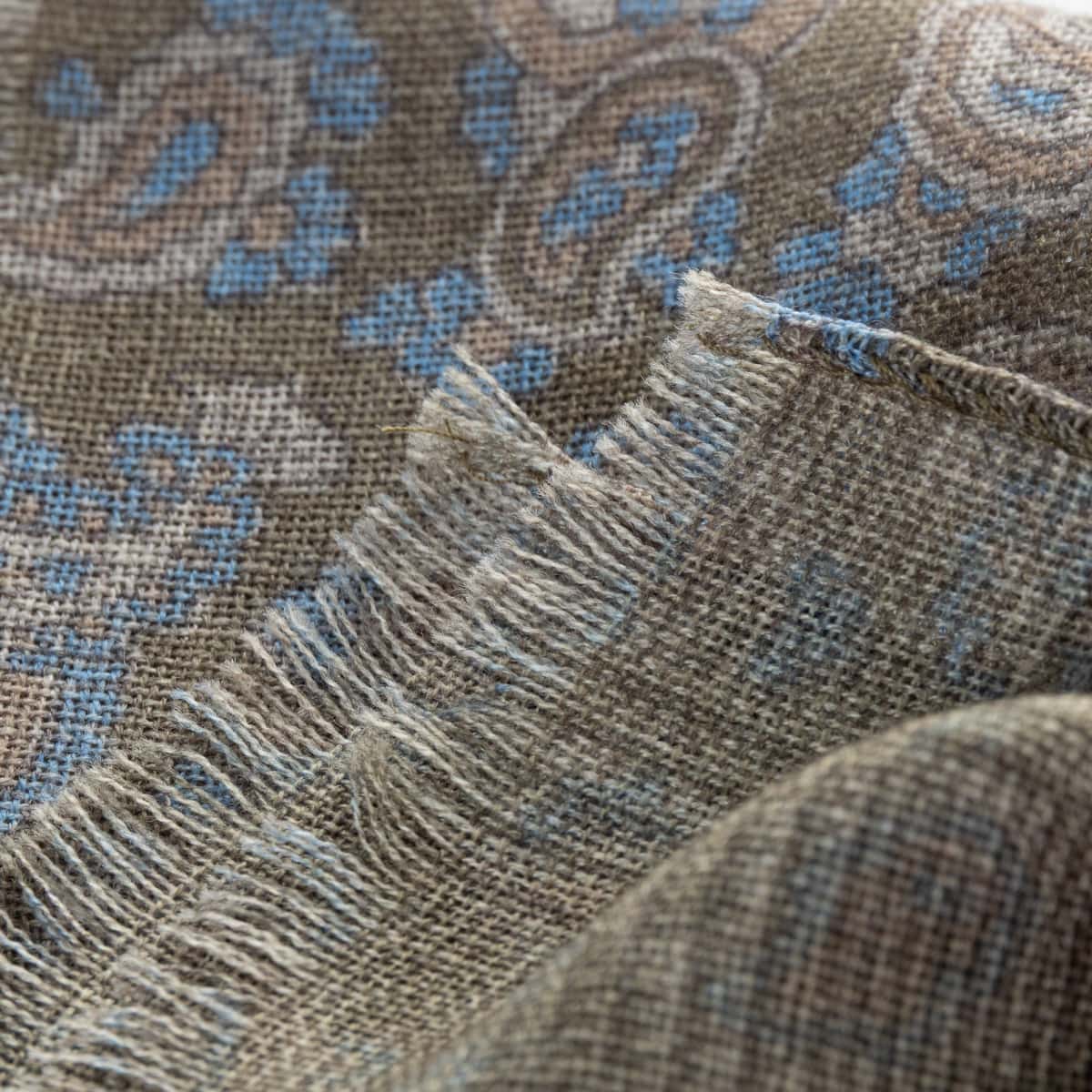 Wollschal Paisley Kaki