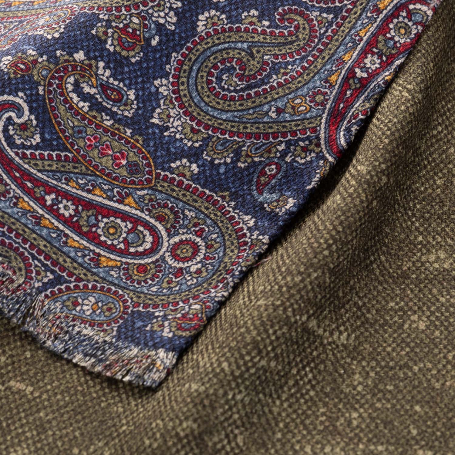 Schal Paisley Seide Blau