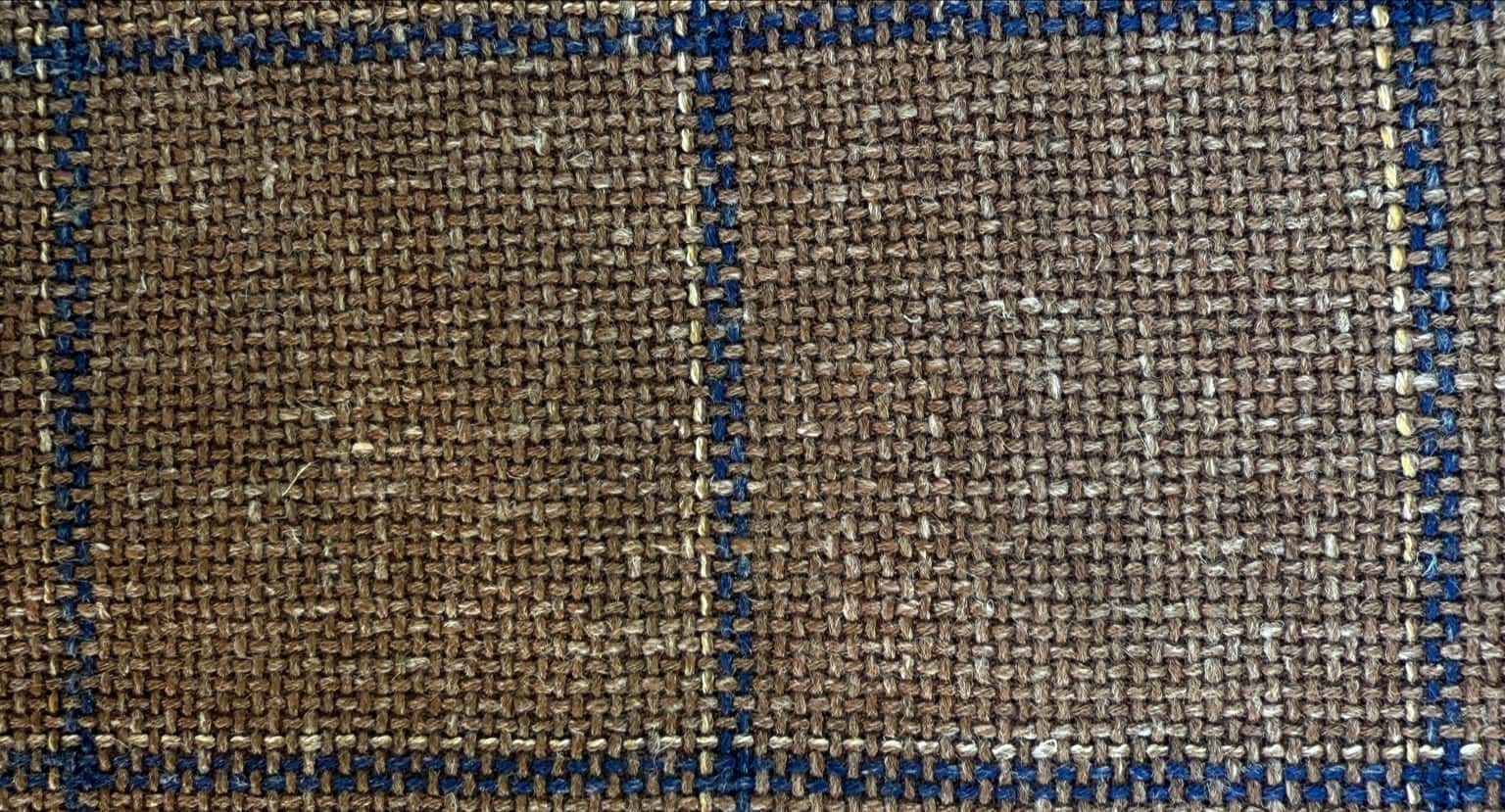 Overcheck Braun-Blau 60% Wolle 40% Baumwolle