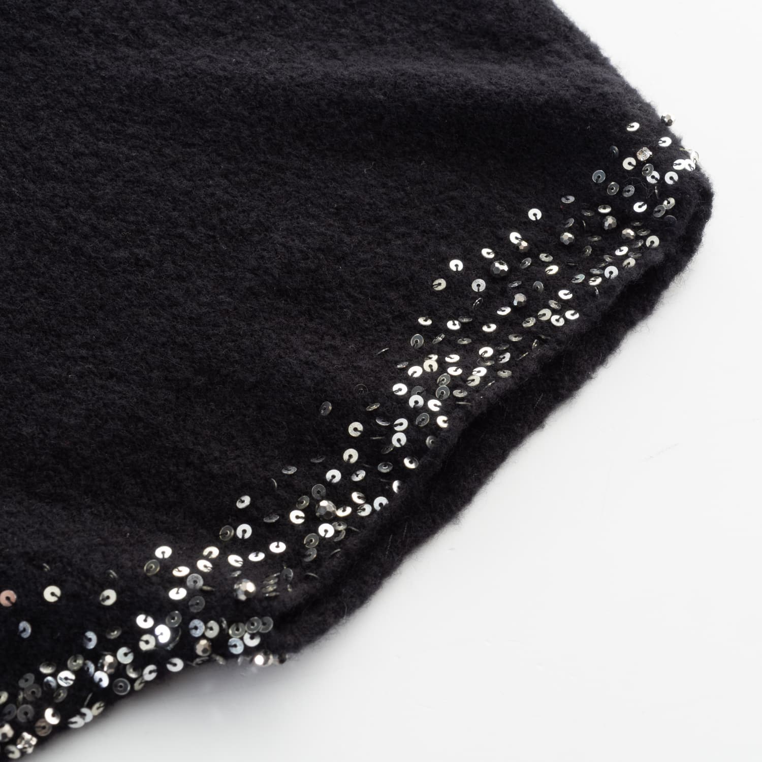 Stricktop mit Pailletten Schwarz