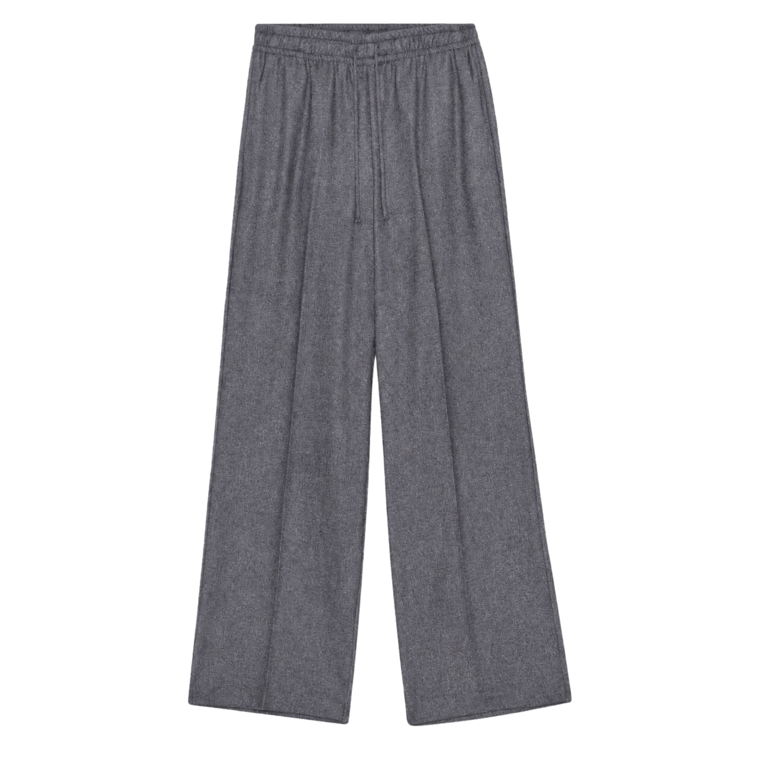 Wide-Leg Hose Grau Meliert