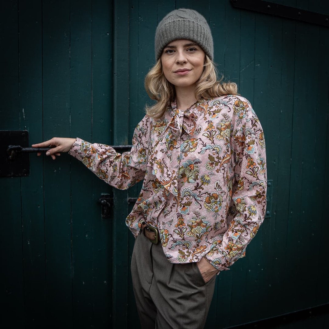 Baumwollbluse mit Schluppe