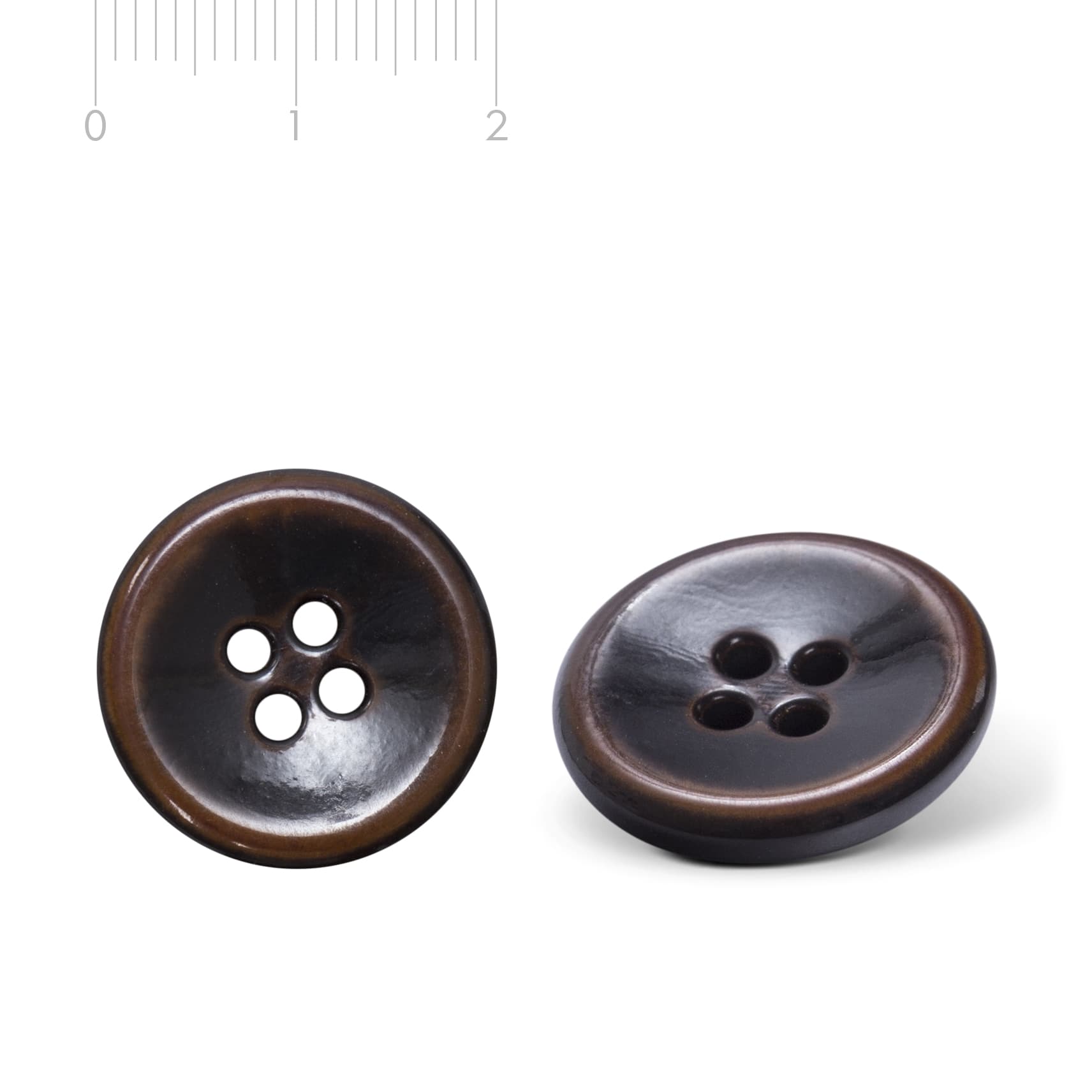 Corozoknopf schwarz-braun C39