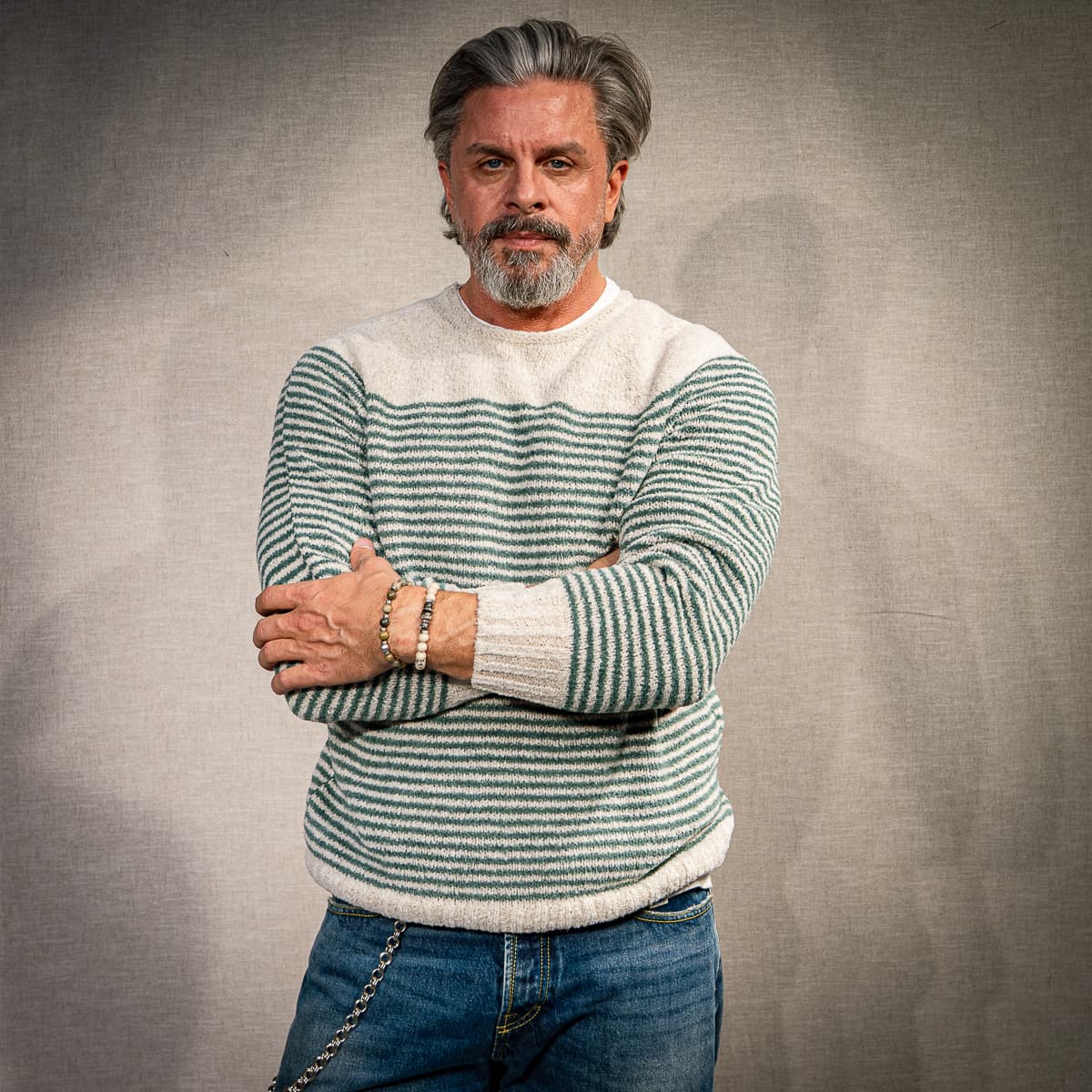 Pullover Effektgarn Gestreift