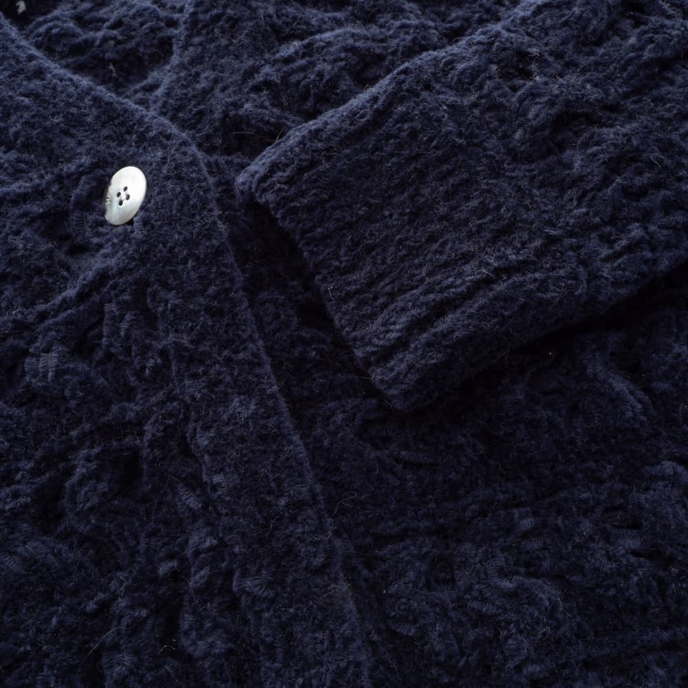 Ajour-Strickjacke Marine
