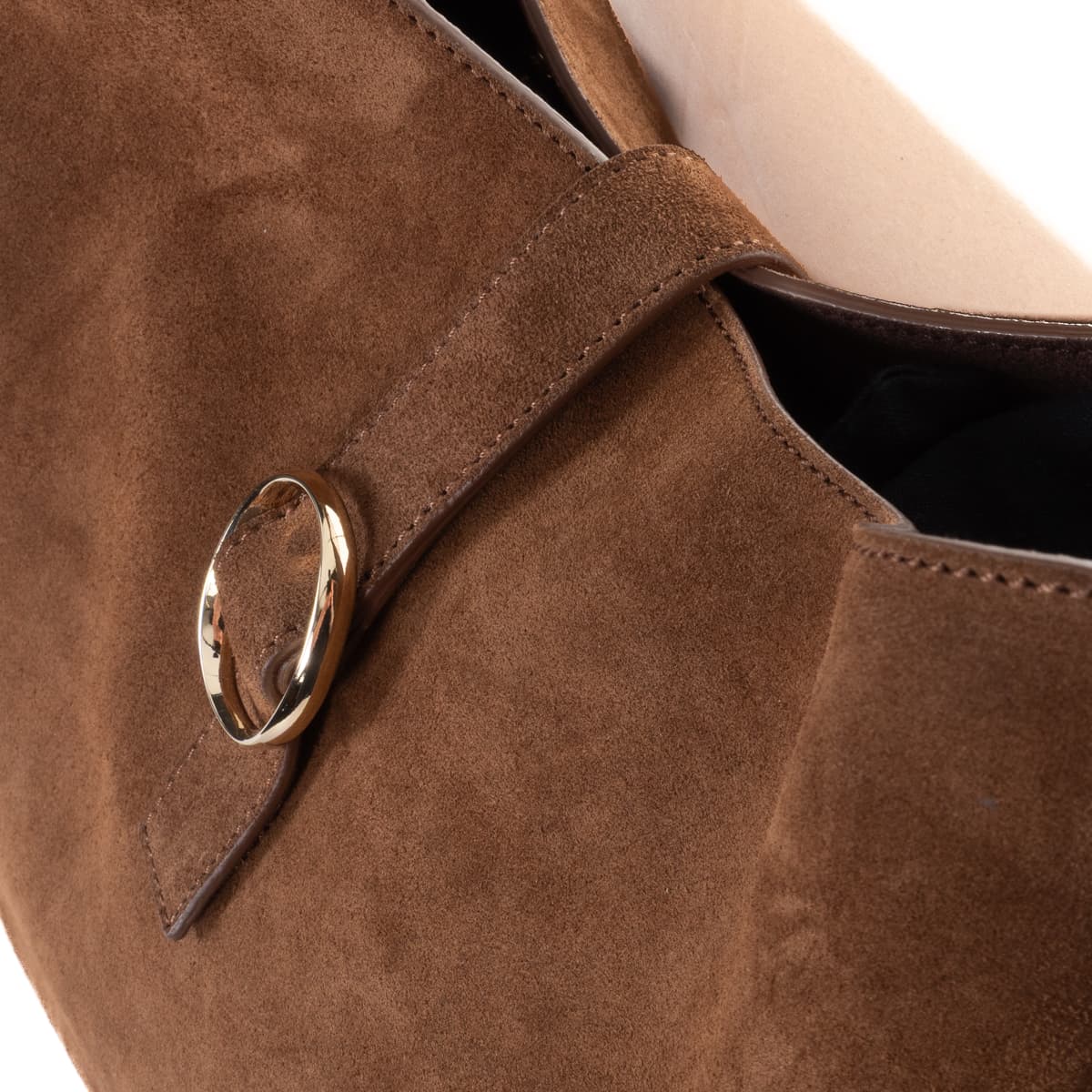 Gea Peach Schultertasche aus Veloursleder