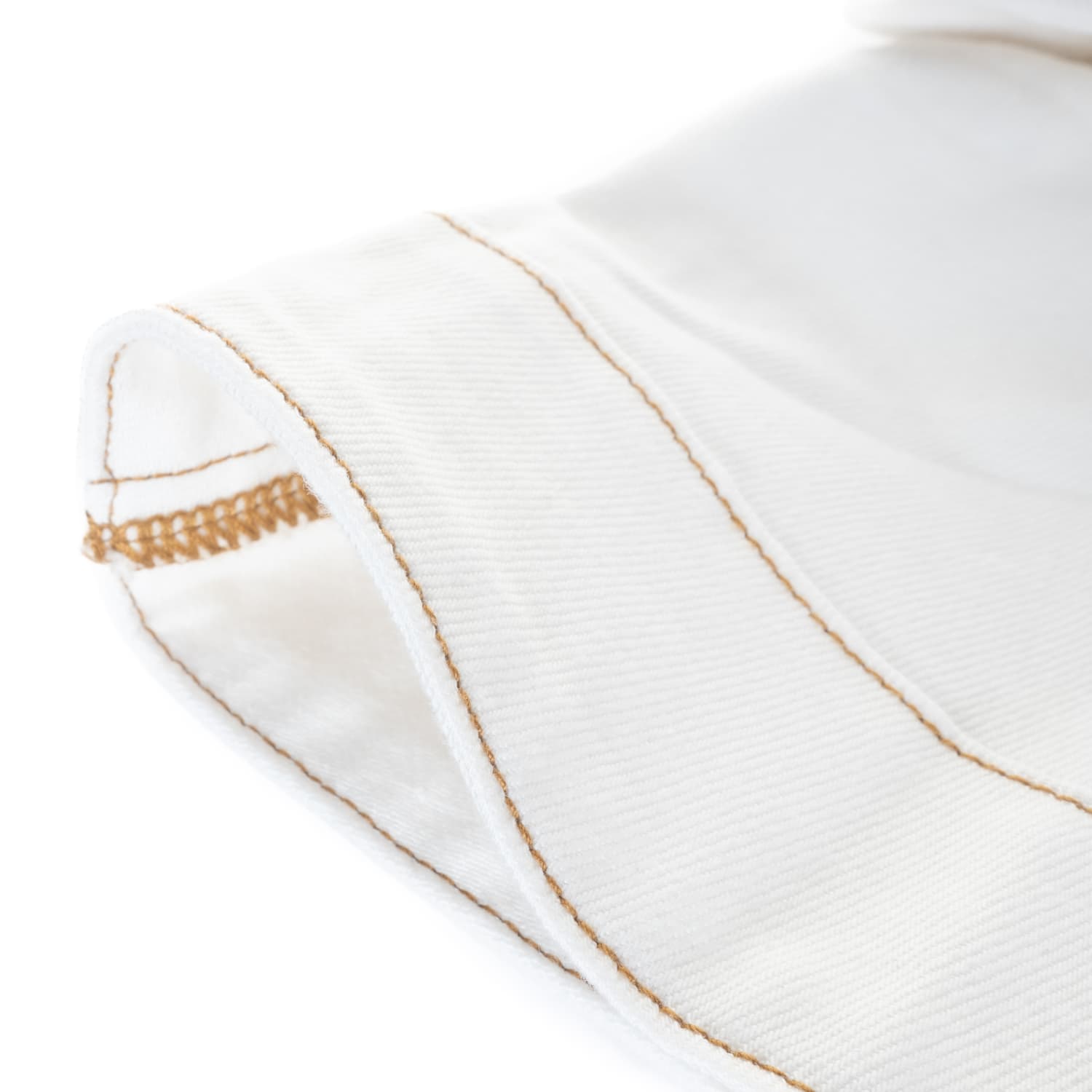 Weiße Twill-Jacke mit Kontrastnähten