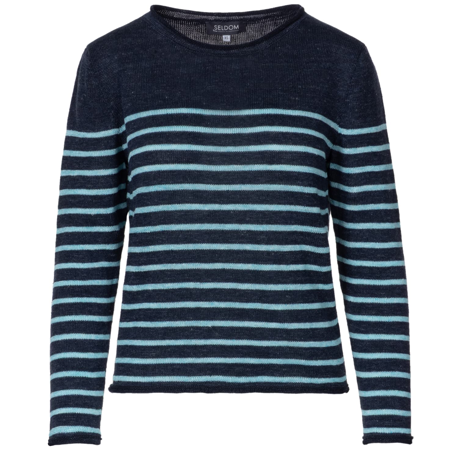 Strickpullover Blau Gestreift