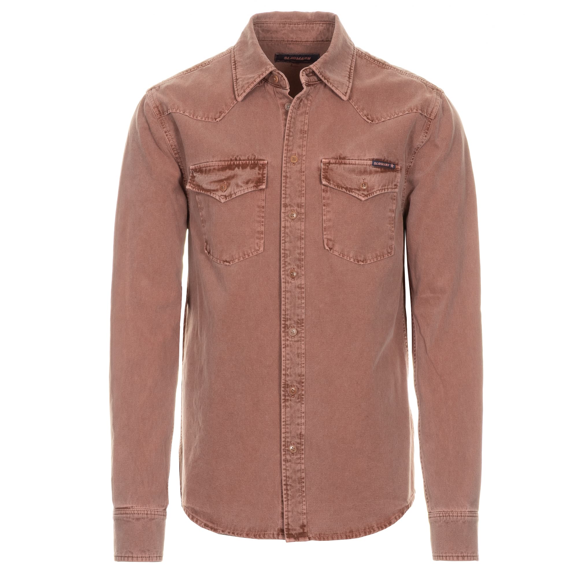 Schmales Hemd Washed Denim