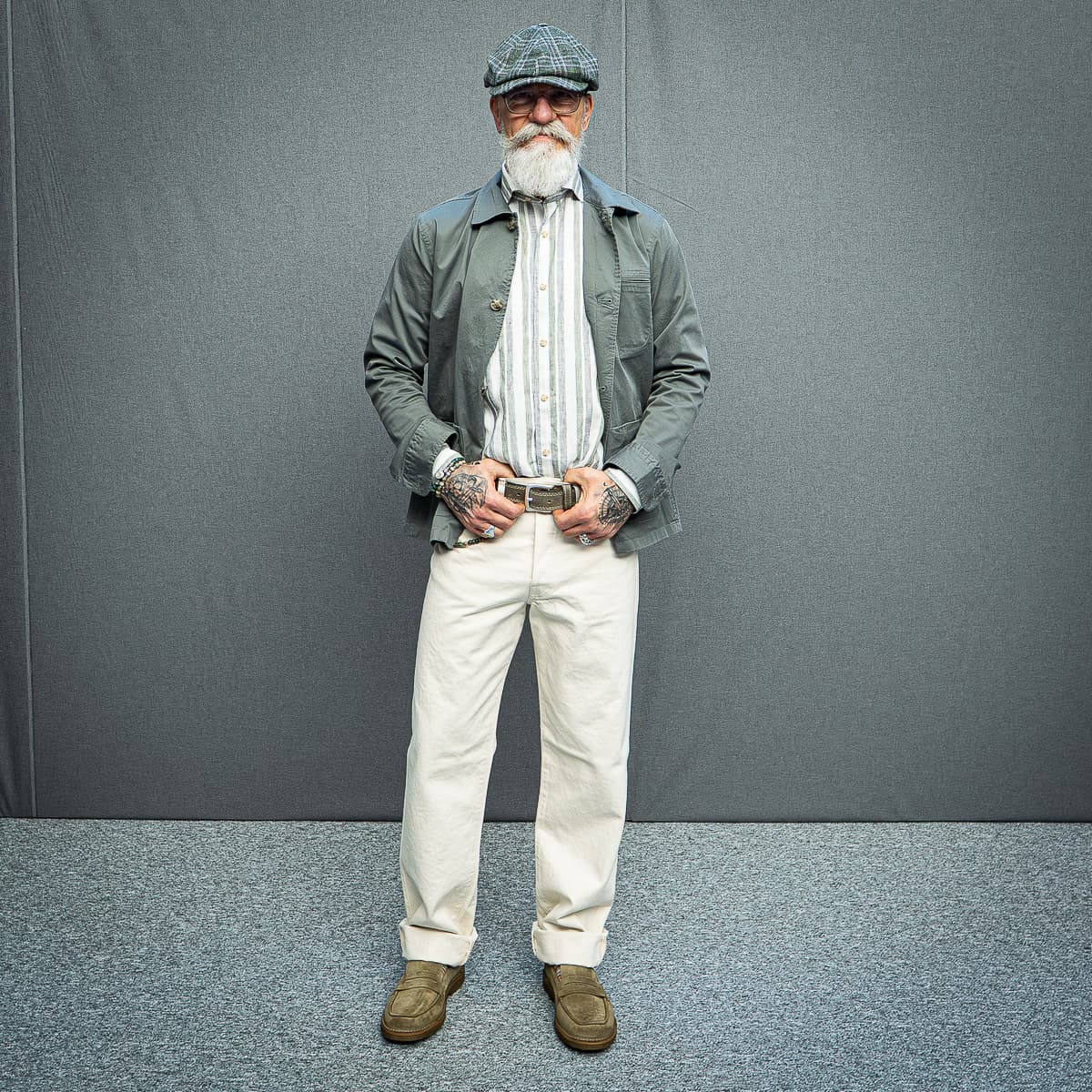 Multi Striped Leinenhemd Casual Fit