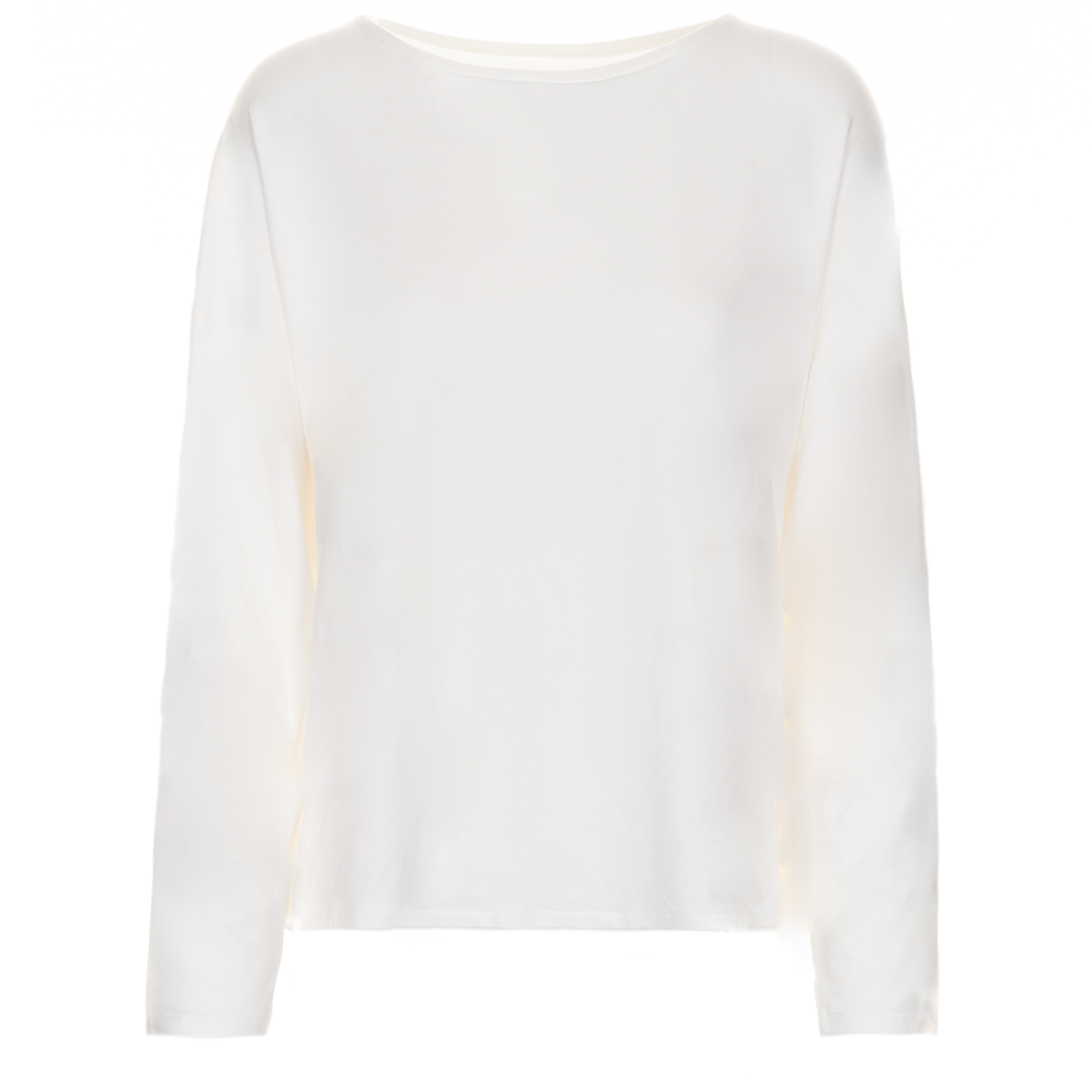 Langarm-Shirt mit weitem Arm Weiß