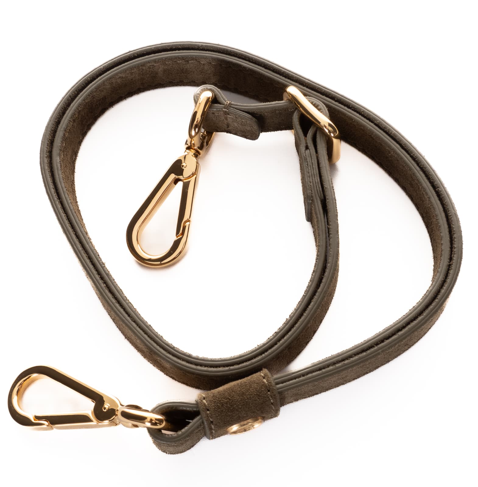 Handtasche aus Veloursleder Dunkel Olive/Kaki