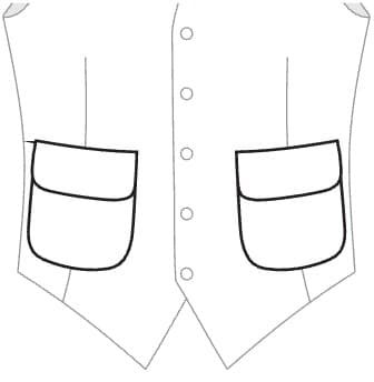 2 aufgesetzte Taschen mit Patten