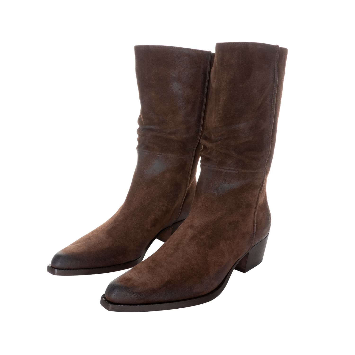 Veloursleder-Stiefel Braun