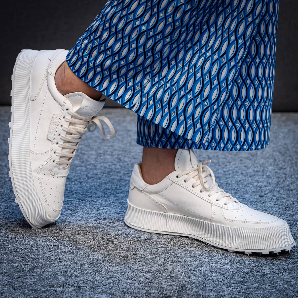 Sneaker 6420 Pferdeleder Fascia Bianco