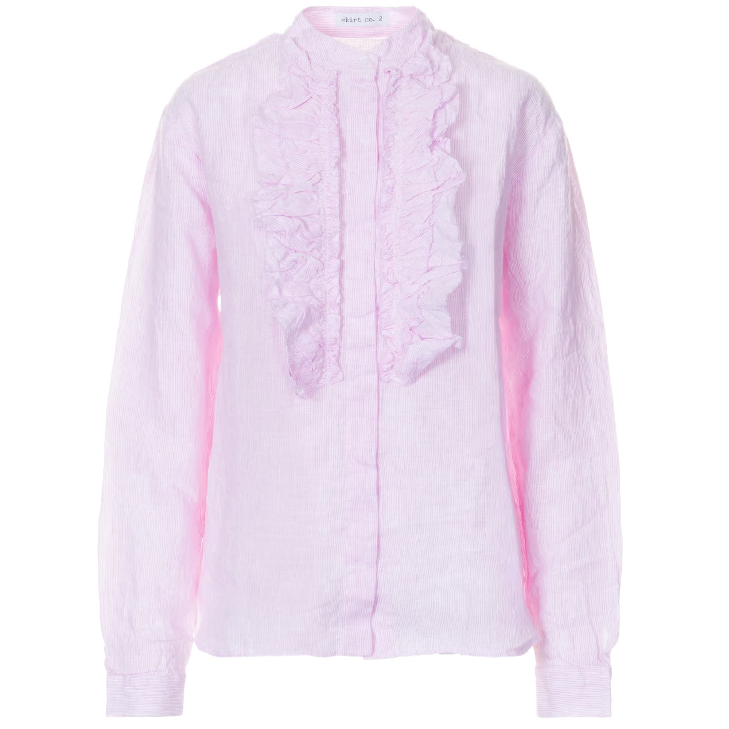 Leinen Bluse Pink Gestreift