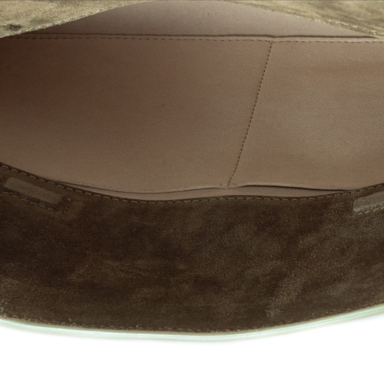 Handtasche aus Veloursleder Dunkel Olive/Kaki