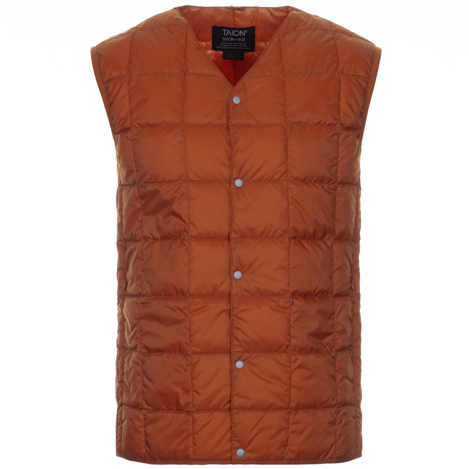 Weste V-Neck Orange Taion-n-neck-button-down-vest-taion-0001-brick-orange (4 von 4)