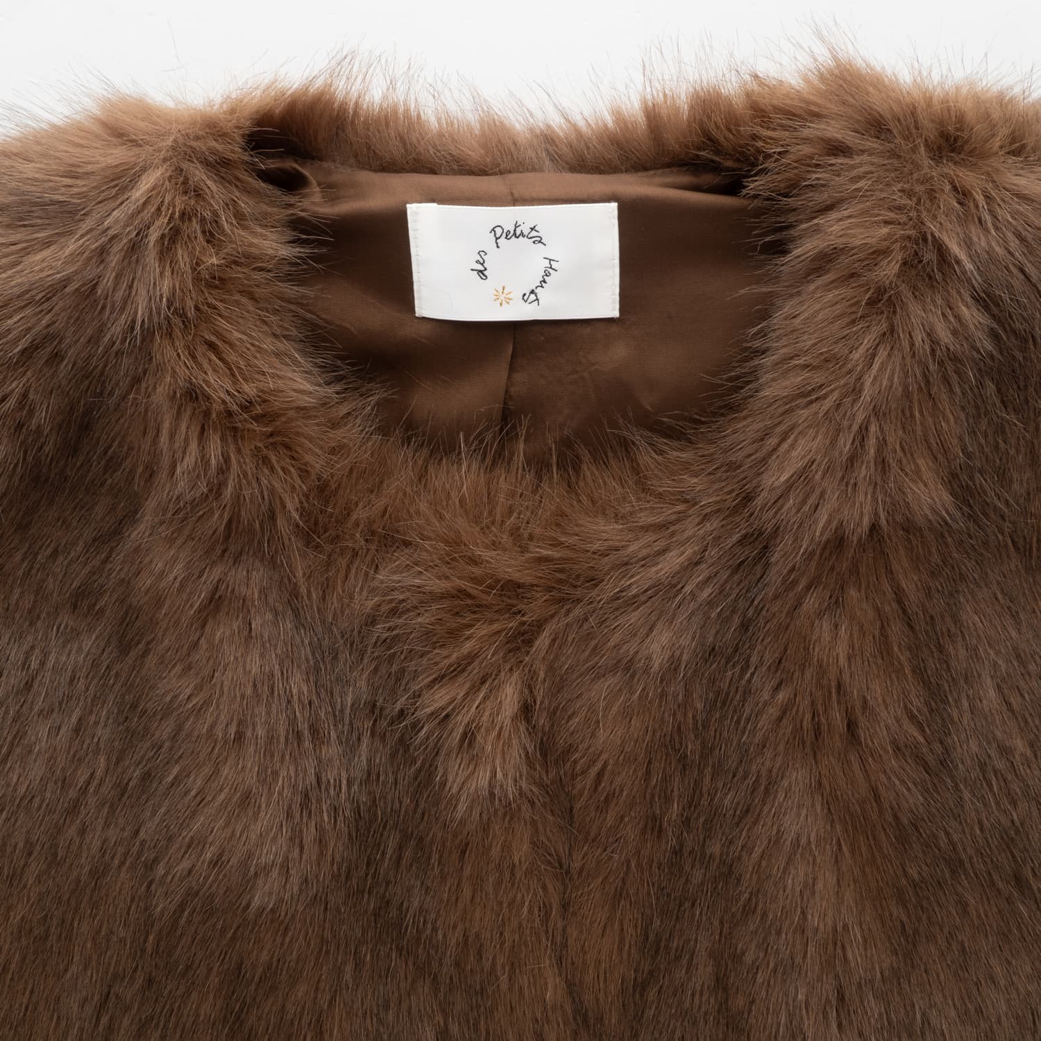 Faux Fur Weste Mokka