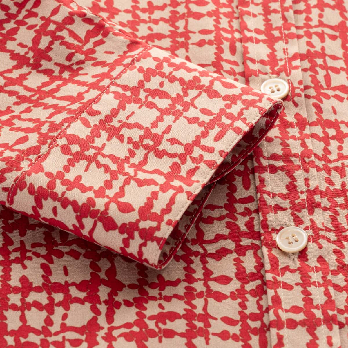 Gemusterte Bluse aus Baumwolle Rot