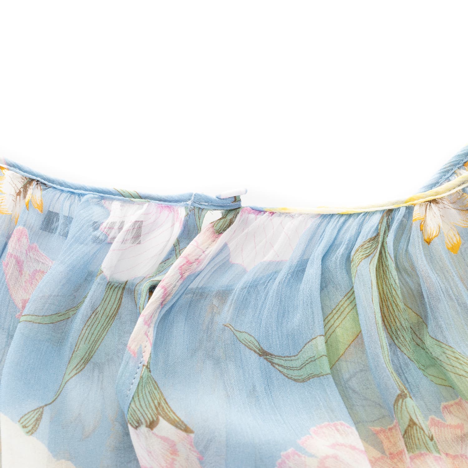 Florale Viskosebluse Hellblau