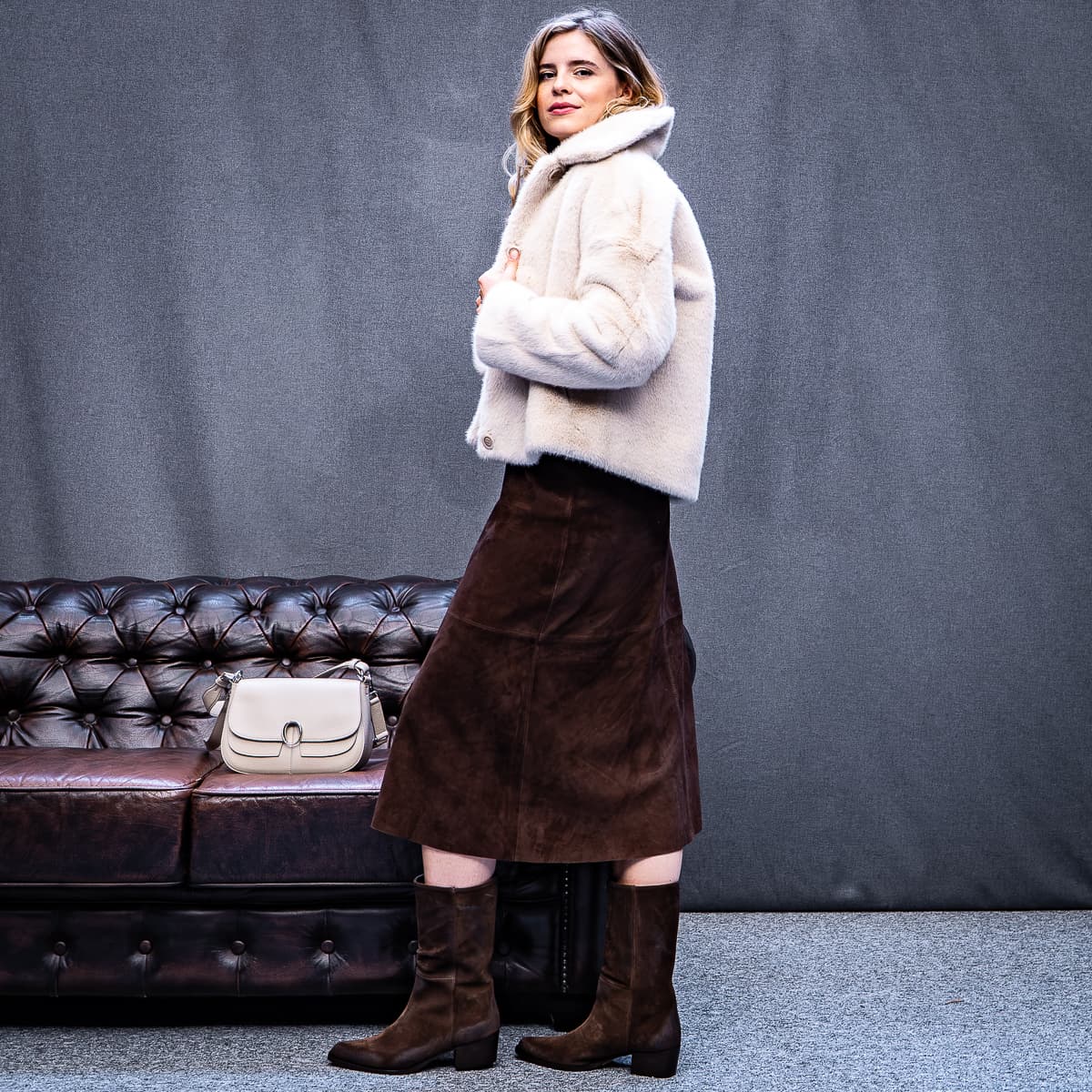 Faux-Fur Jacke Cajet Natur