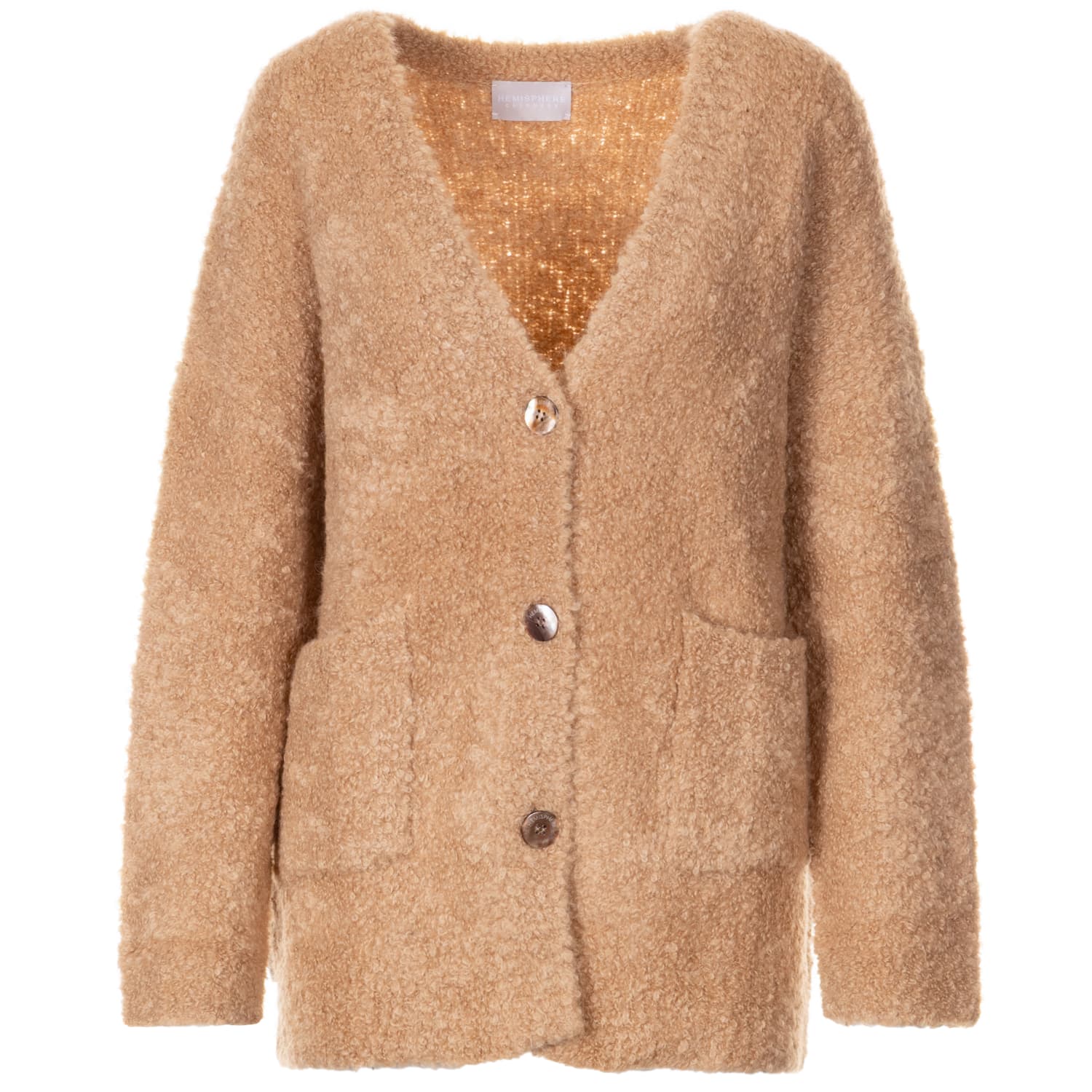 Strickjacke aus Alpaka Bouclé