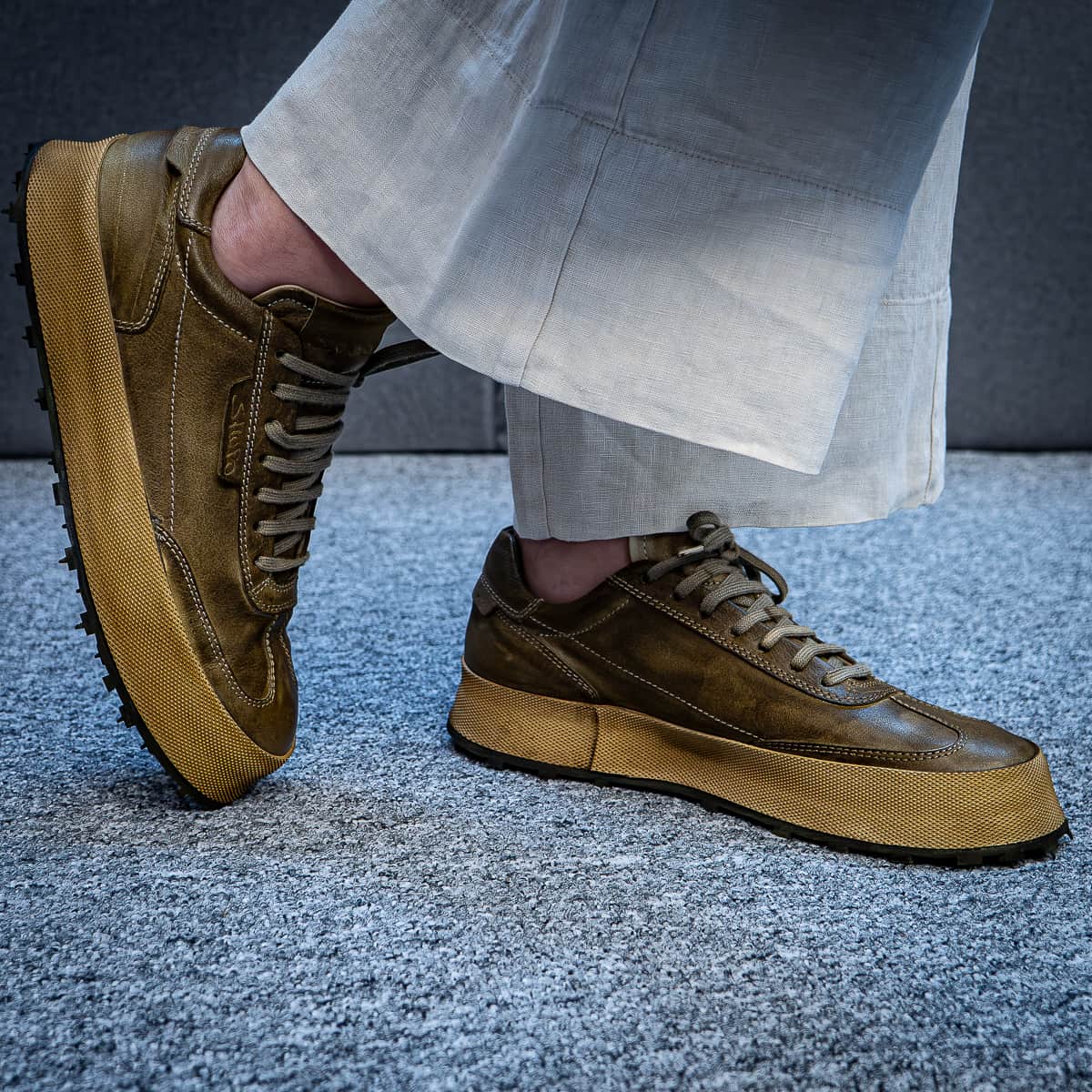Sneaker 6404 Pferdeleder Oliv