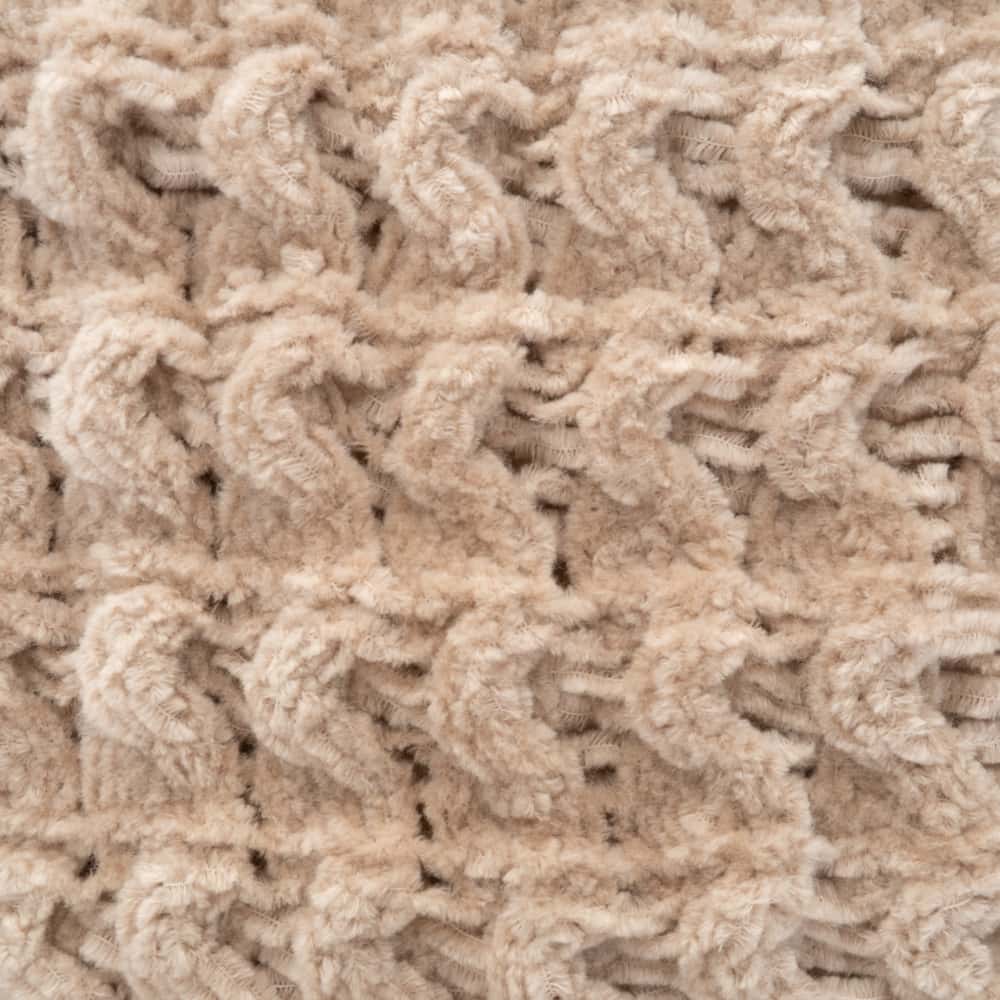 Ajour-Stirckjacke Beige Halbarm